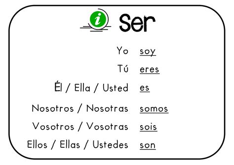 conjugaison ser|conjugar el verbo ser.